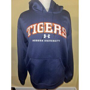 Under Armour Auburn University Tigers Hoodie Sweatshirt Blue W/ Logo Size M 42"